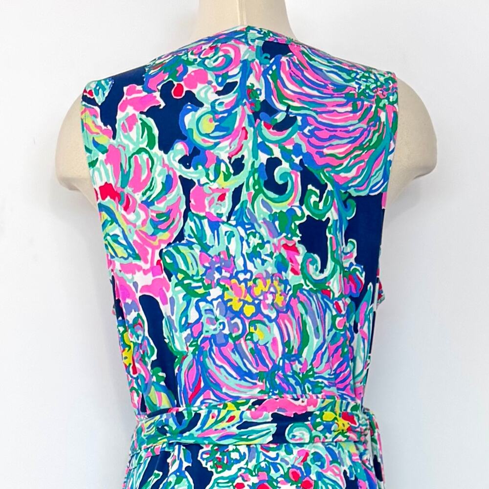 Lilly Pulitzer Delfina Sleeveless Maxi Wrap Dress in Indigo Exotic Escapade XL - Picture 8 of 11